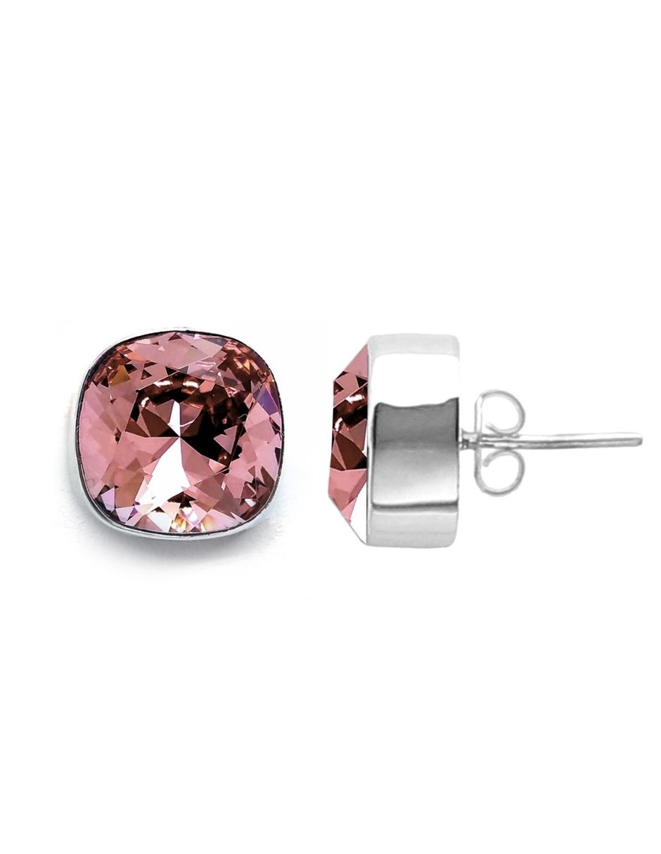 Foto 2 | Aretes Joyería Zvezda ZAR-CSH12-RPE-P color Rosa Poste con Plata