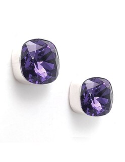 Foto 1 | Aretes Joyería Zvezda ZAR-CSH12-TAN-P color Púrpura Cushion Tanzanite Poste con Plata