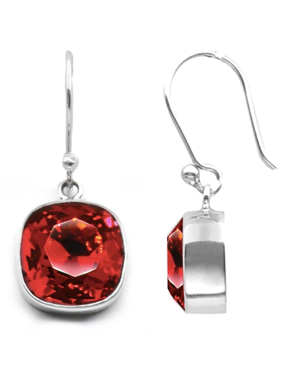 Foto 2 | Aretes Joyería Zvezda ZAR-CSH12-SCA-G color Rojo Cushion Scarlet Gancho con Plata