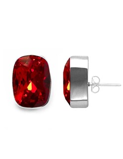 Foto 2 | Aretes Joyería Zvezda ZAR-BAG18-SIA-P color Rojo Baguette Siam Poste con Plata