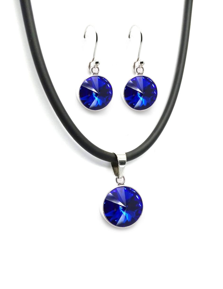 Foto 2 pulgar | Collar y Aretes Zvezda Rivoli Majestic Blue con Plata y Caucho