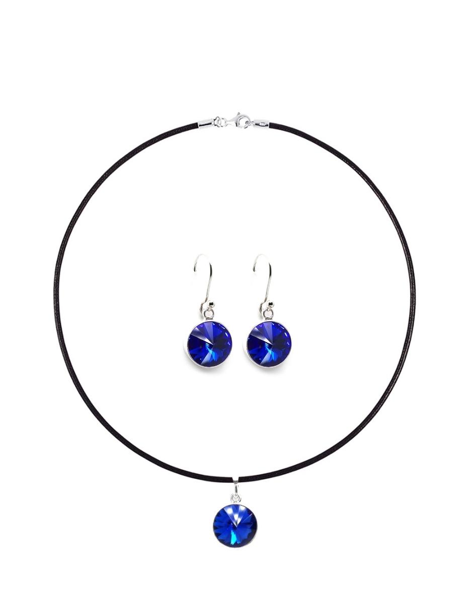 Foto 2 | Collar y Aretes Zvezda Rivoli Majestic Blue con Plata y Caucho