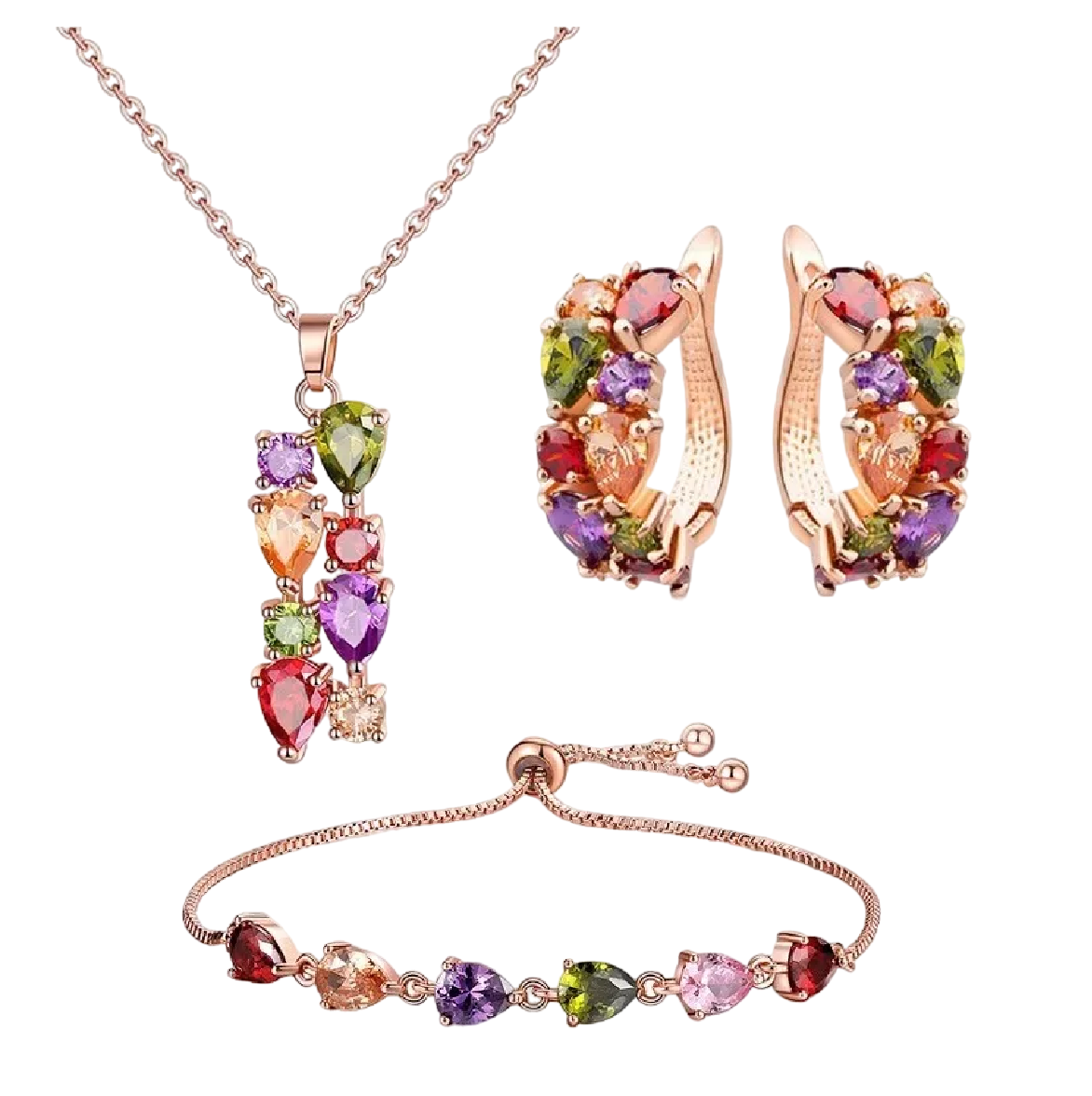 Set de Collar, Pulsera y Aretes BELUG Multicolor para Mujer