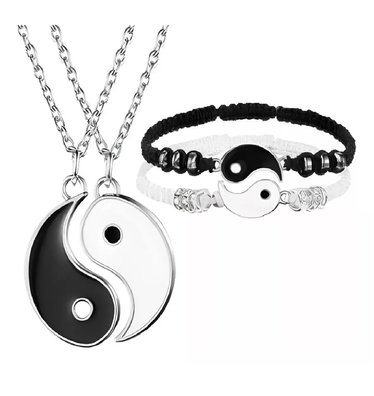 Foto 2 pulgar | Collares y Pulseras Belug Ying Yang 4 Piezas