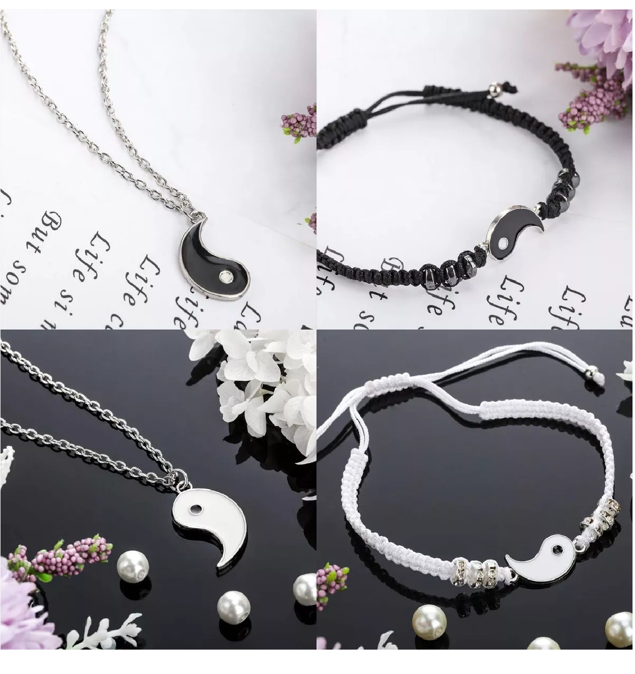 Foto 2 | Collares y Pulseras Belug Ying Yang 4 Piezas