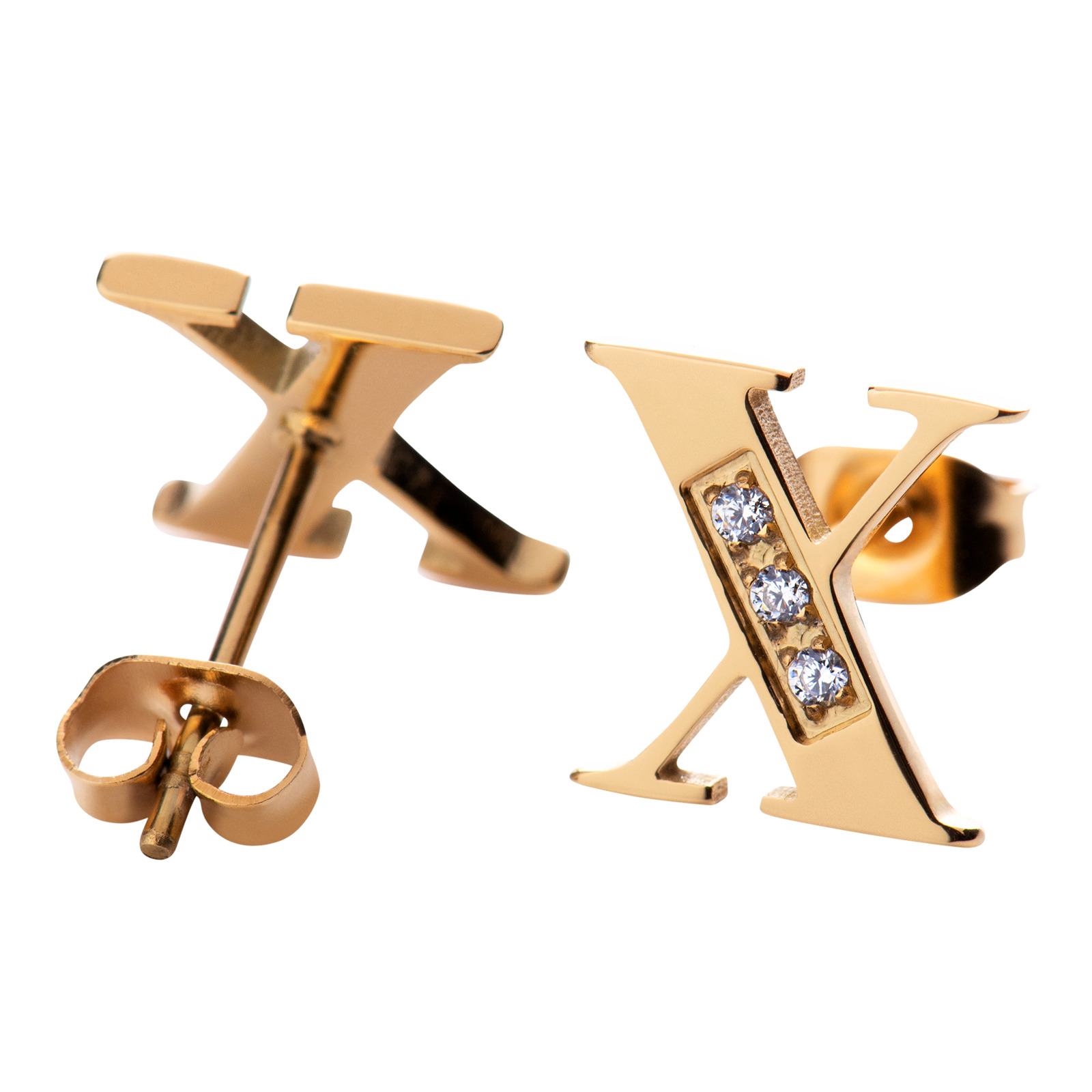 Foto 4 pulgar | Collar con Aretes Letra X Luckyly color Dorado