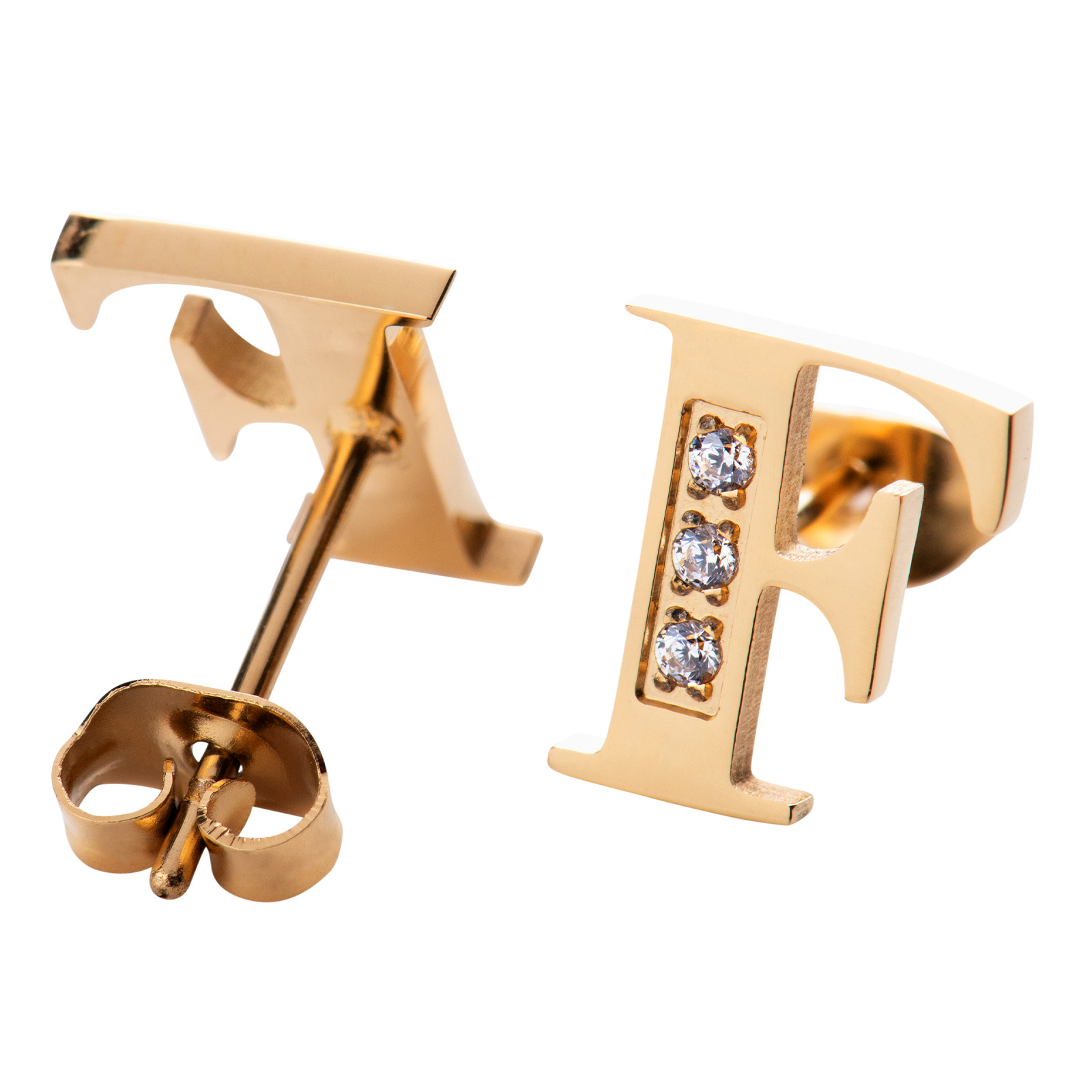 Foto 3 | Collar con Aretes Letra F Luckyly color Dorado