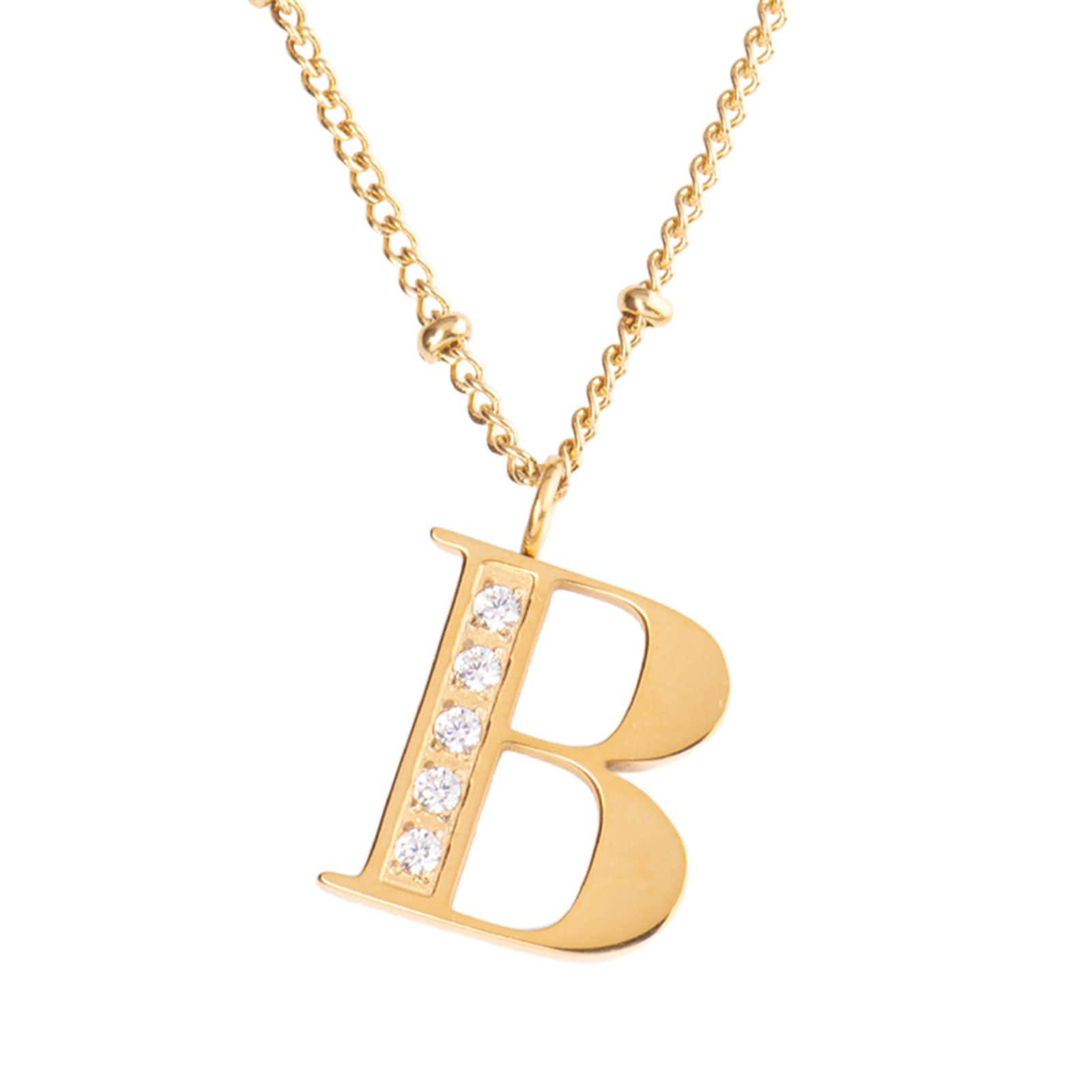 Collar Y Aretes Luckyly Baño De Oro 18k Letra B | Coppel.com