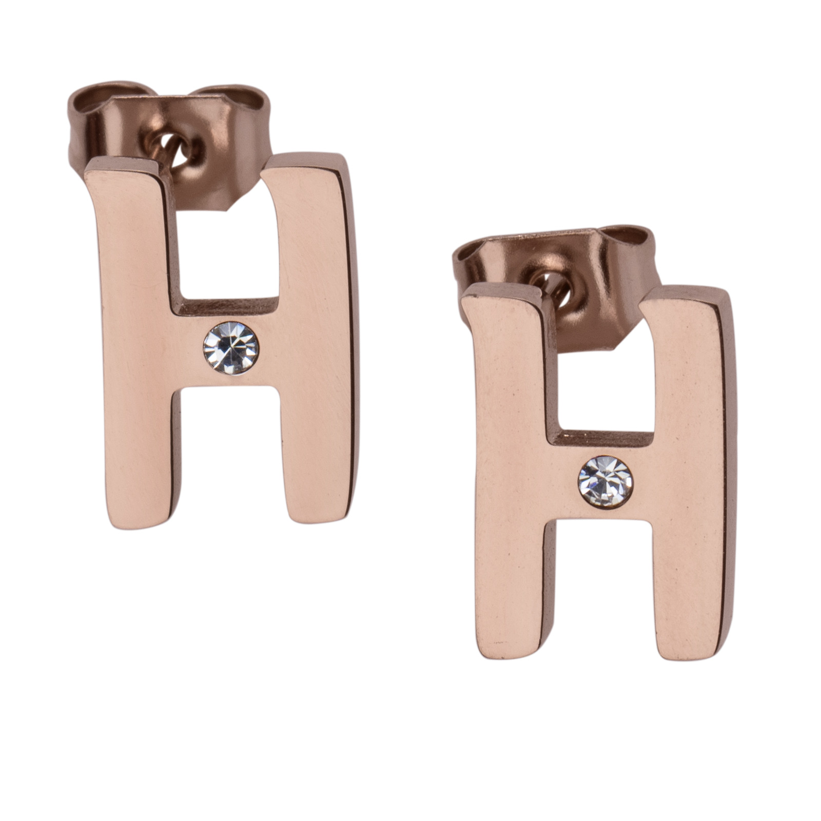 Foto 4 pulgar | Aretes y Collar LuckyLy CRV27-H color Rosa con Baño de Oro 18k - Letra H