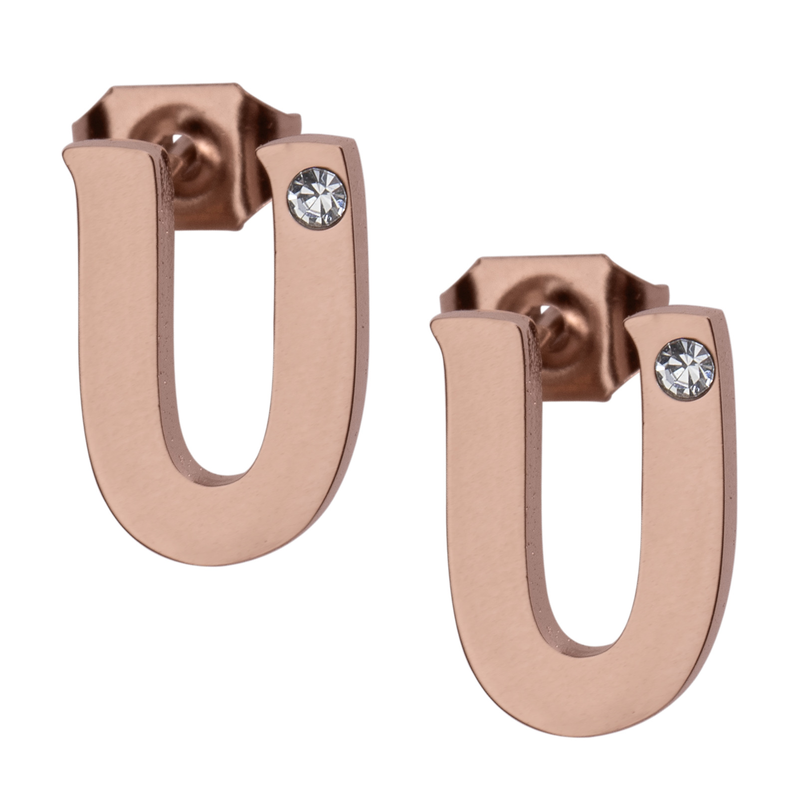 Foto 4 pulgar | Set de Joyería LuckyLy Yara Collar y Aretes Baño de Oro Rosa 18K Letra U para Mujer