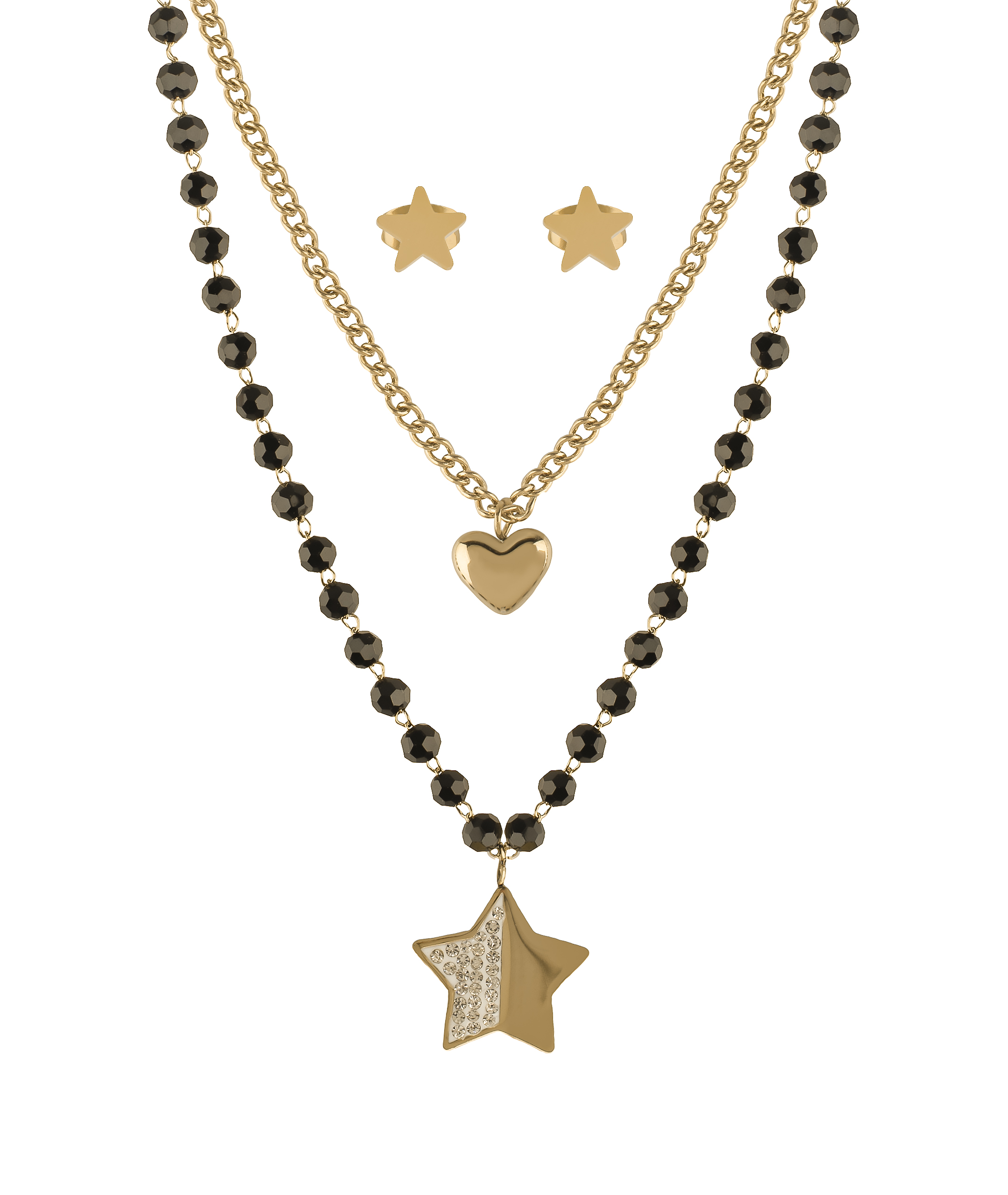 Foto 1 | Collar con Aretes Joyas Plafer de Acero Inoxidable
