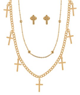 Foto 1 | Collar con Aretes Joyas Plafer de Acero Inoxidable