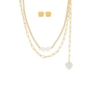Foto 1 | Collar con Aretes Joyas Plafer de Acero Inoxidable