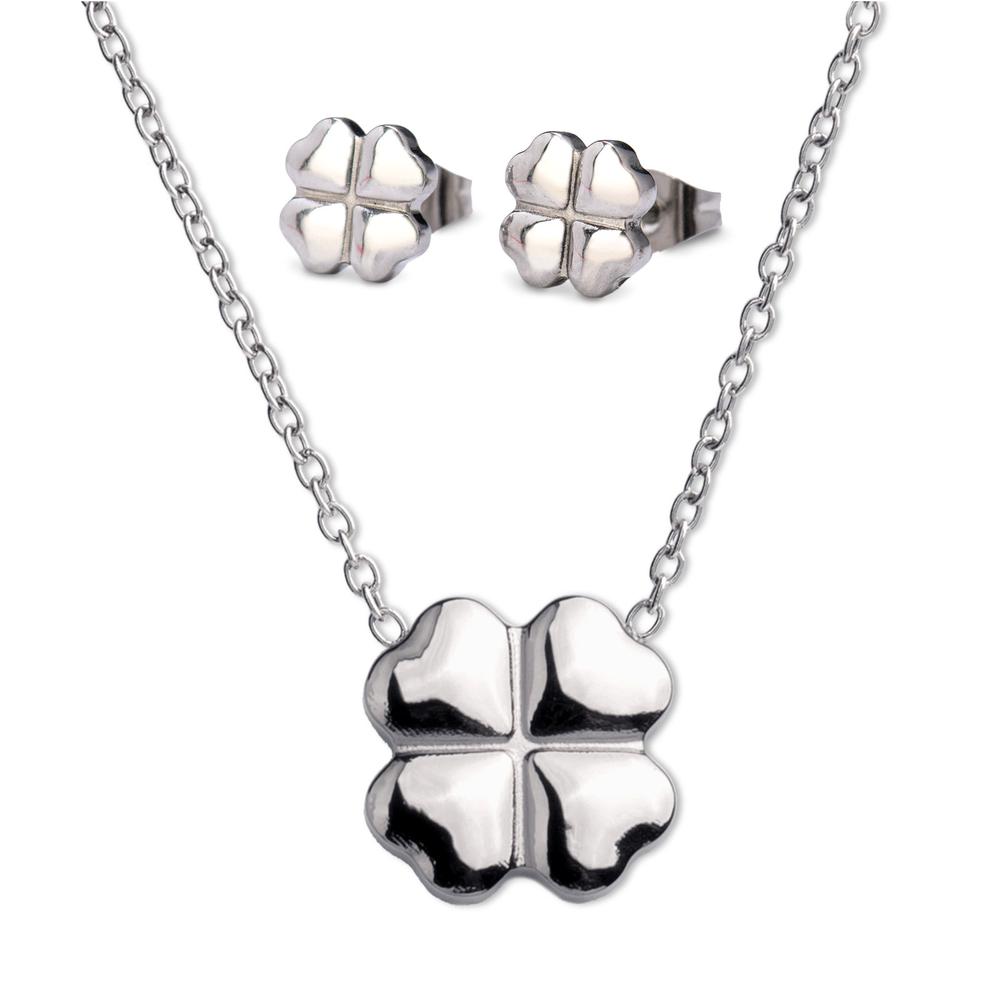 Set De Joyería Para Mujer, Collar Y Aretes De Trébol Luckyly, Modelo Flora $799