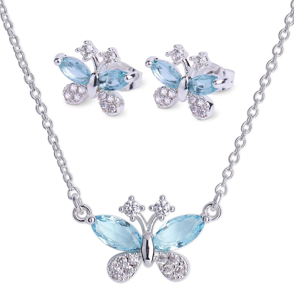 Set De Joyería Para Mujer, Collar Y Aretes De Mariposa Luckyly, Modelo Gina $629