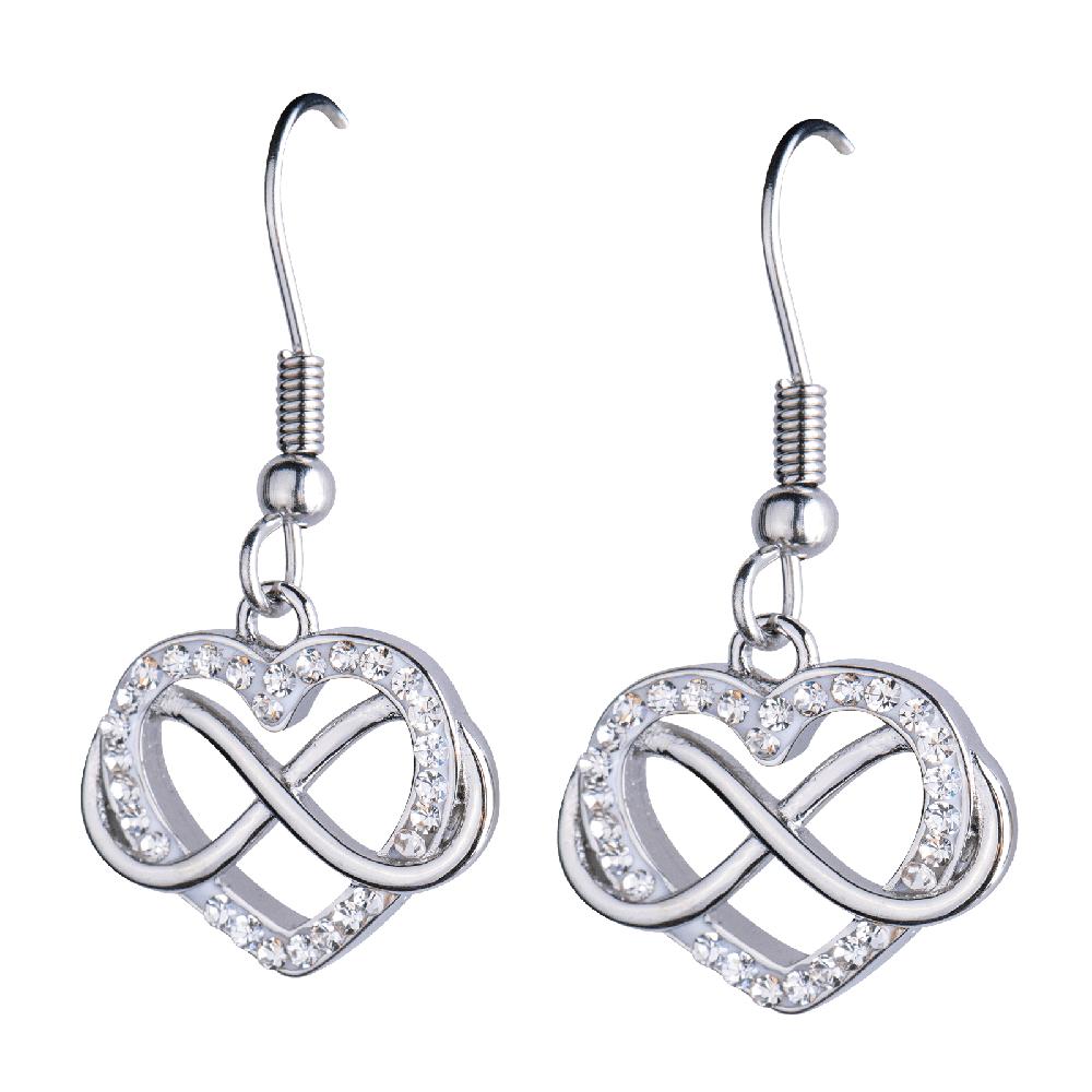 Foto 3 | Juego De Joyería Para Mujer, Aretes Y Collar Corazón Infinito Luckyly, Modelo Natty