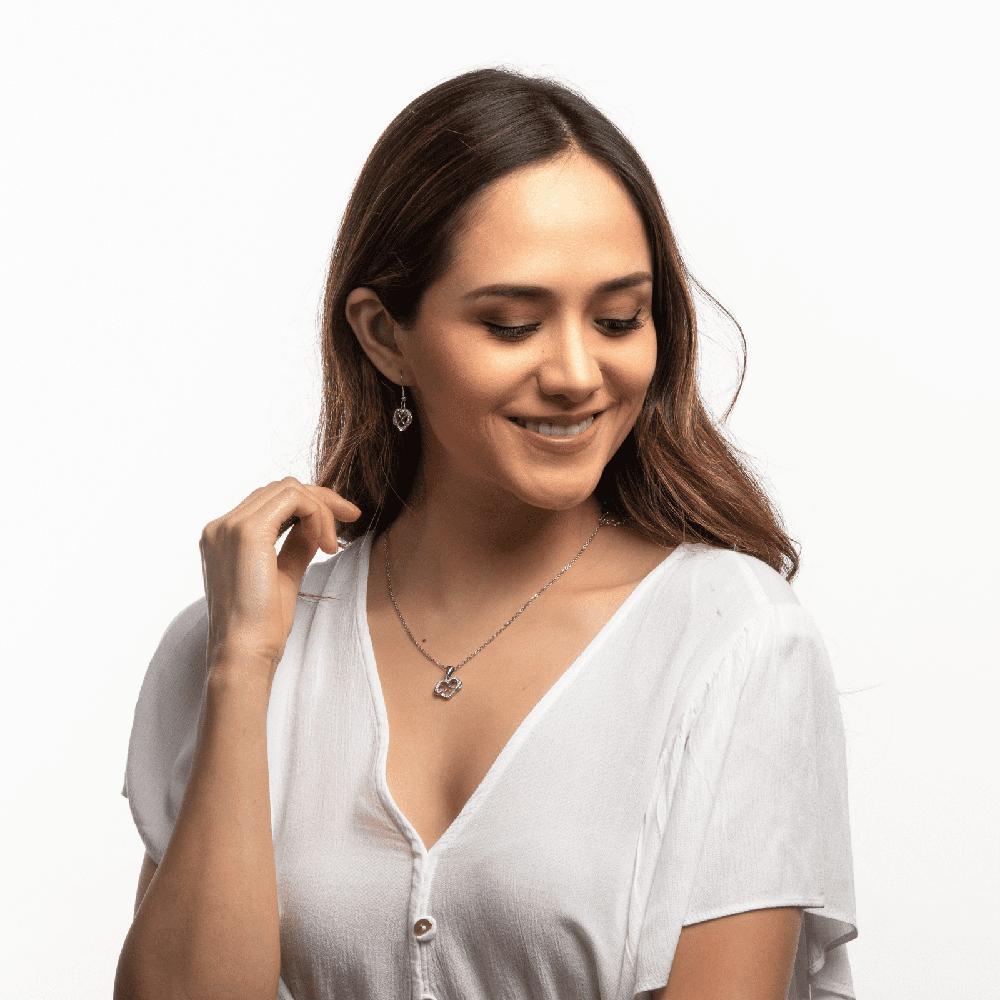Foto 5 | Juego De Joyería Para Mujer, Aretes Y Collar Corazón Infinito Luckyly, Modelo Natty