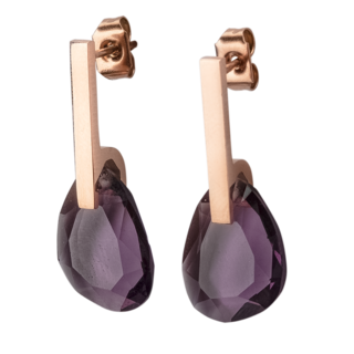 Foto 3 | Set Juego de Joyería para Mujer, Aretes y Collar con Cristal Luckyly, Modelo Amber Morado