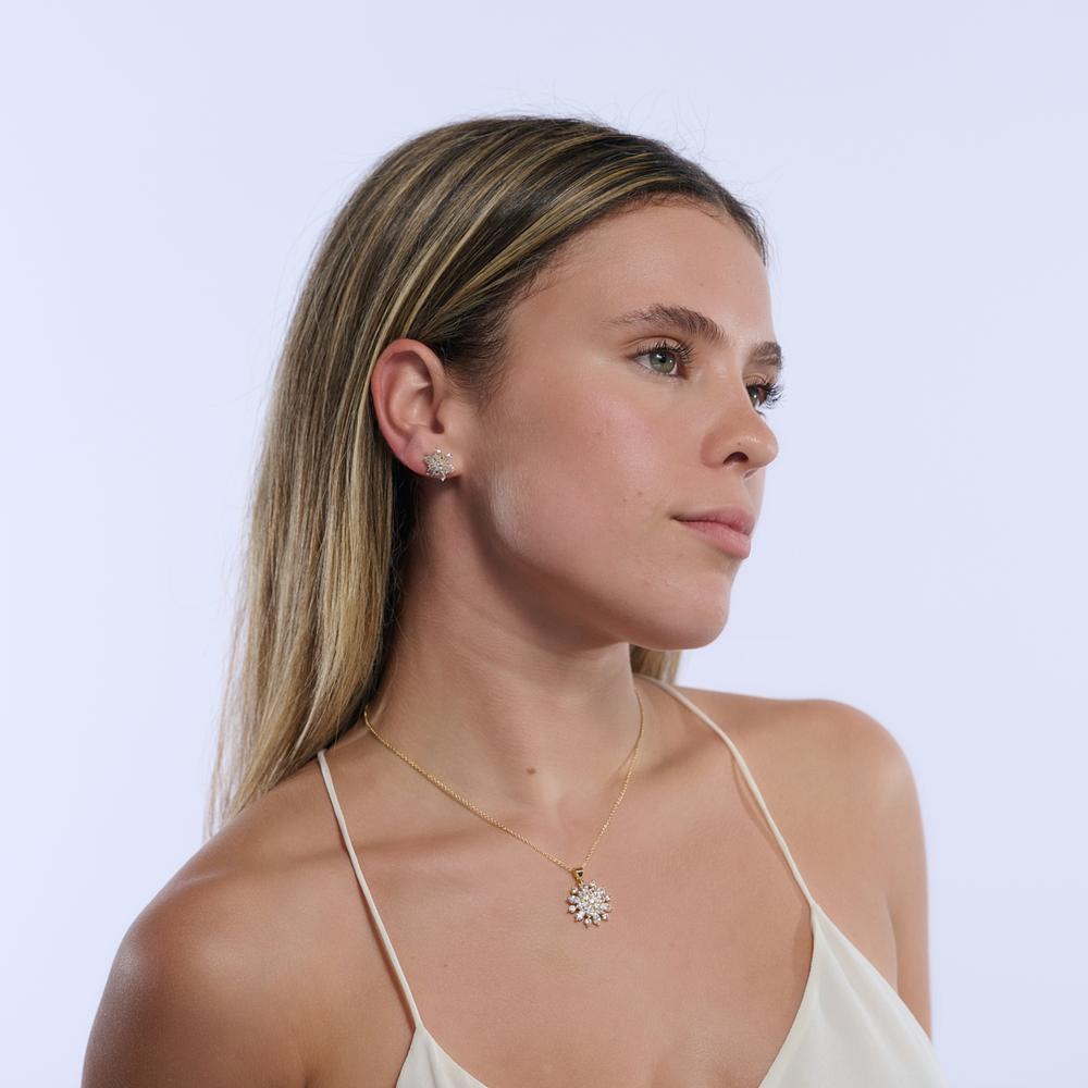 Foto 5 pulgar | Set de Joyería para Muje, Collar y Aretes con Zirconias Luckyly, Modelo Gia