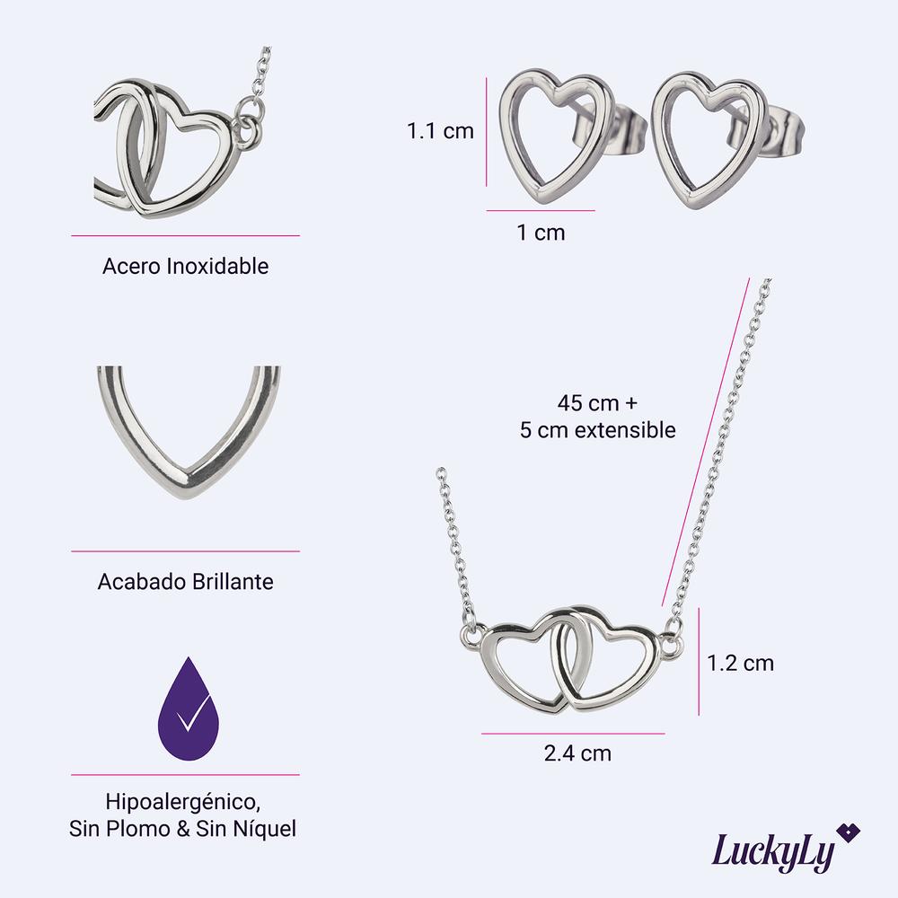 Foto 5 pulgar | Juego Joyería Mujer, Collar Aretes, Regalos Novia Luckyly Elsie Oro