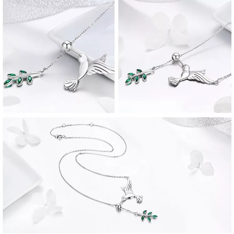 Foto 4 pulgar | Collar Con Colgante De Colibrí De Plata - Venta Internacional.
