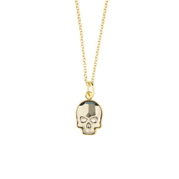 Foto 1 | Collar En Forma De Calavera Elaborado Con Cristal Swarovski En Baño De Oro