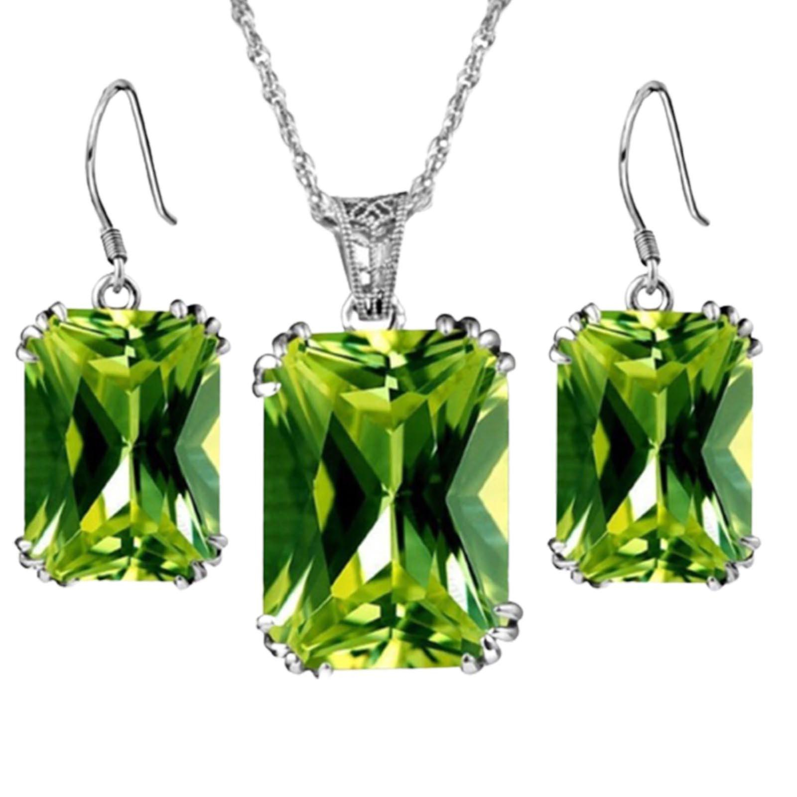 Foto 2 pulgar | Conjunto De Joyas Huoguo Para Mujer  Cristal Coloreado Y Diamante Retro - Venta Internacional.