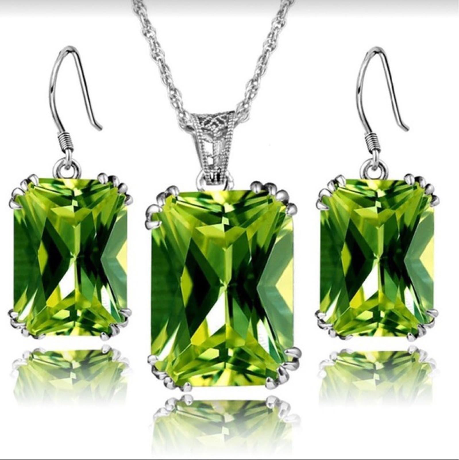 Foto 3 pulgar | Conjunto De Joyas Huoguo Para Mujer  Cristal Coloreado Y Diamante Retro - Venta Internacional.