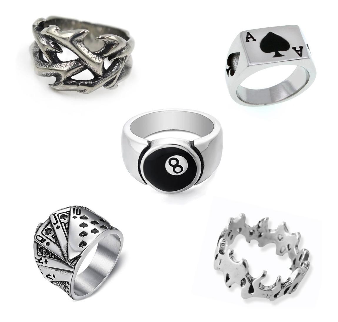 Foto 2 pulgar | Anillos Genérico de Acero Inoxidable 5 Piezas para Hombre