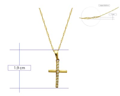 Foto 5 | Collar Horoz MI92 color Dorado Gargantilla con Cruz Oro 10 K 40 CM
