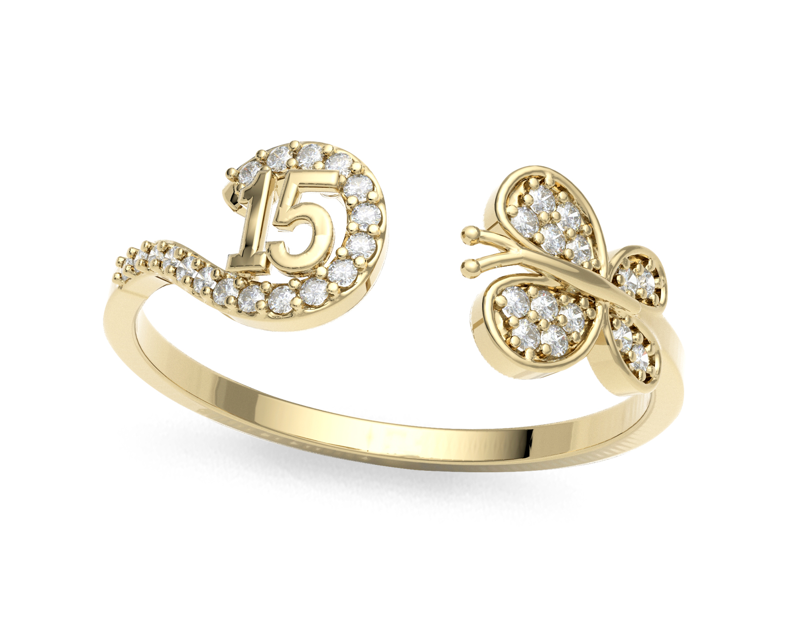 Anillo de Dama Damaris Amelie Joyas Oro 10K Nro. 7-7.5