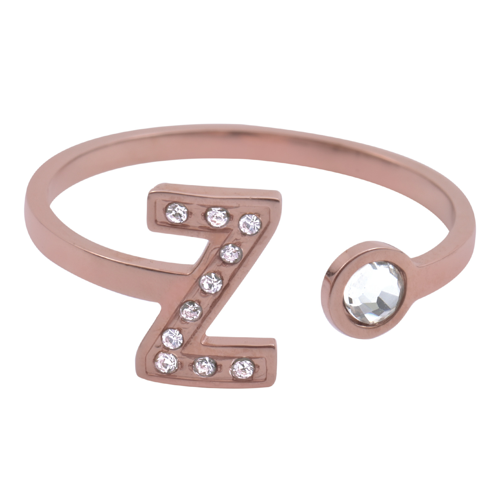 Foto 2 pulgar | Anillo Luckyly Baño de Oro Rosa 18k y Zirconia Cúbica Layla Letra Z para Mujer