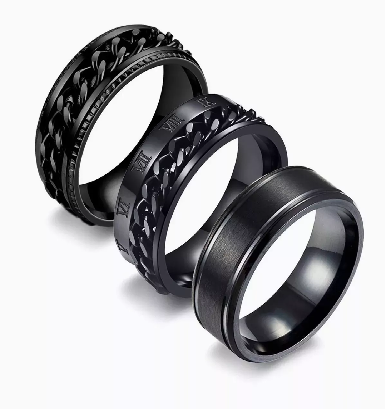 Anillos Belug de Acero Inoxidable 3 Piezas