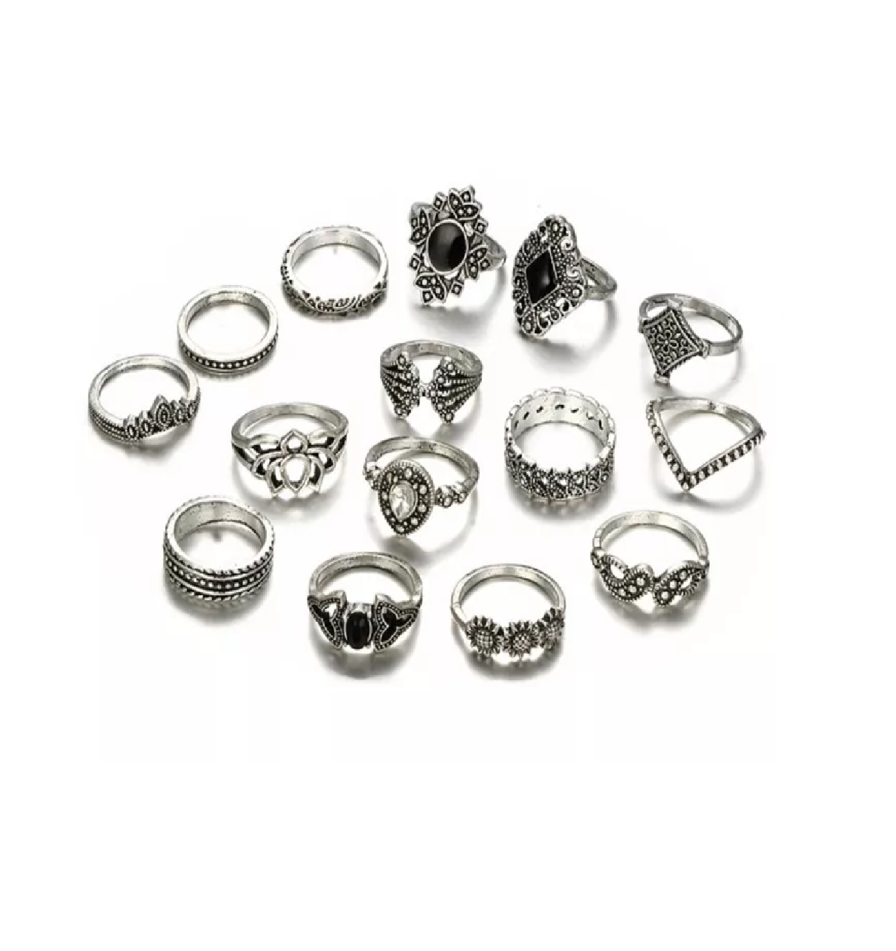 Anillos Belug de Acero Inoxidable 15 Piezas