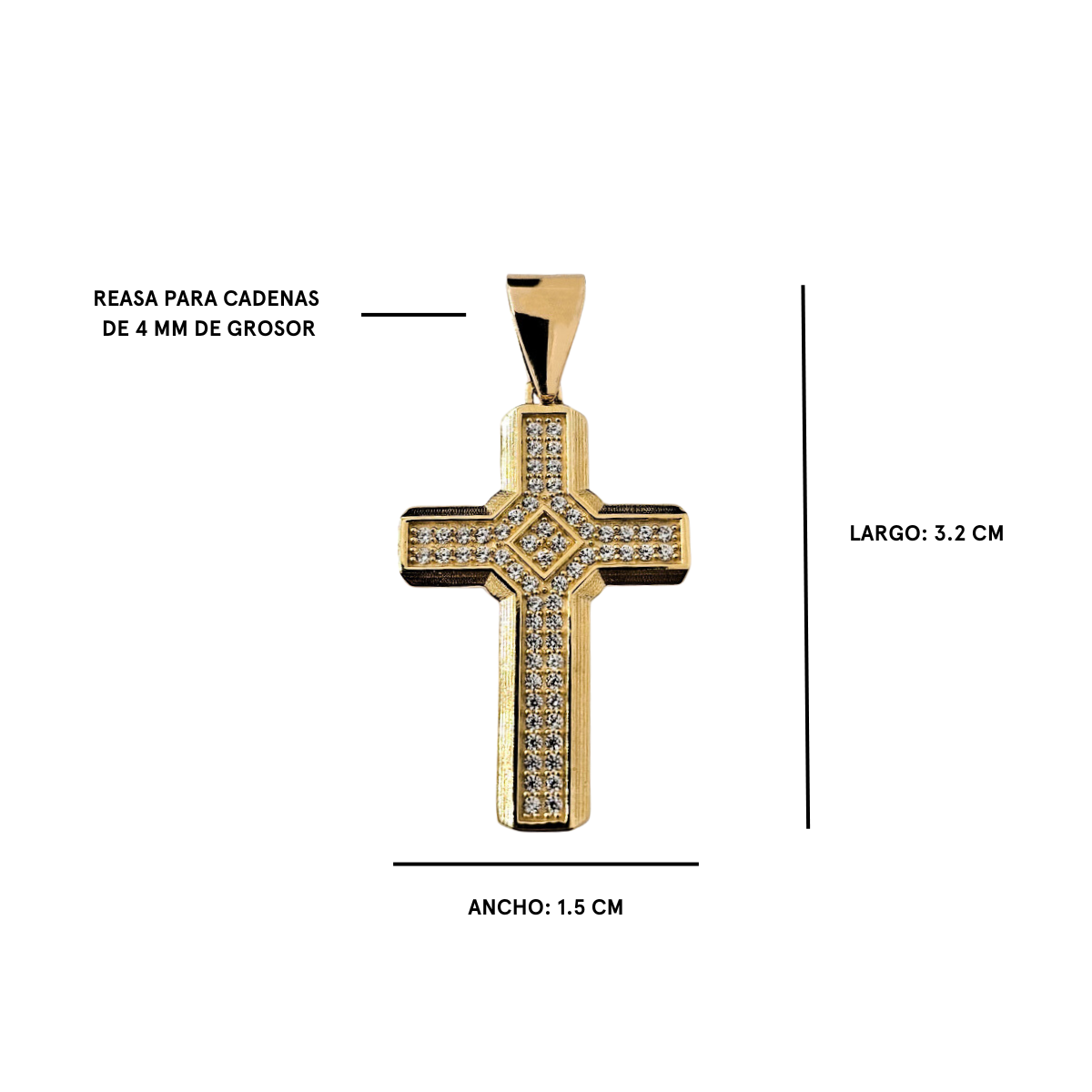 Foto 4 | Dije Crixus Joyería Cruz de Oro 10k y Piedra Zirconia para Hombre