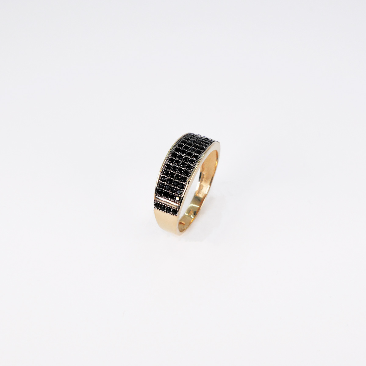 Foto 2 | Anillo Hombre Oro 10k Piedra Negra Y Rodio Negro