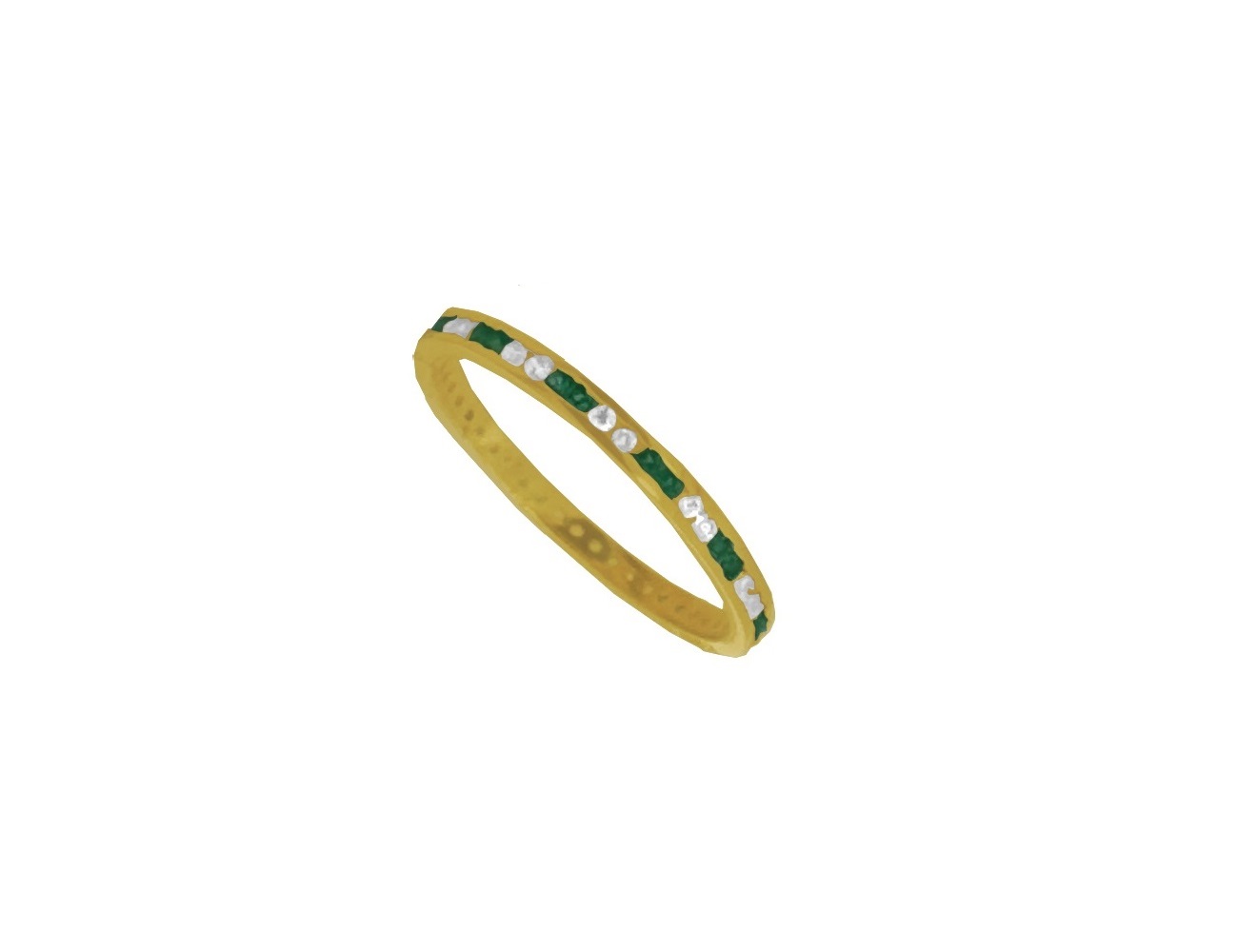 Anillo Churumbela Oro 10k Mi52 Verde #7