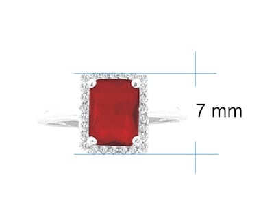 Foto 5 | Anillo Rectángulo Rojo Horoz de Plata #7