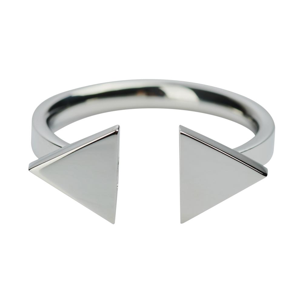 Foto 2 pulgar | Anillo de Mujer Diseño Moderno con Triángulos LuckyLy Emilia color Plata