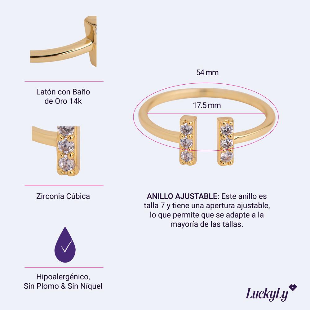 Foto 6 pulgar | Anillo Luckyly Ajustable Modelo Altea Oro