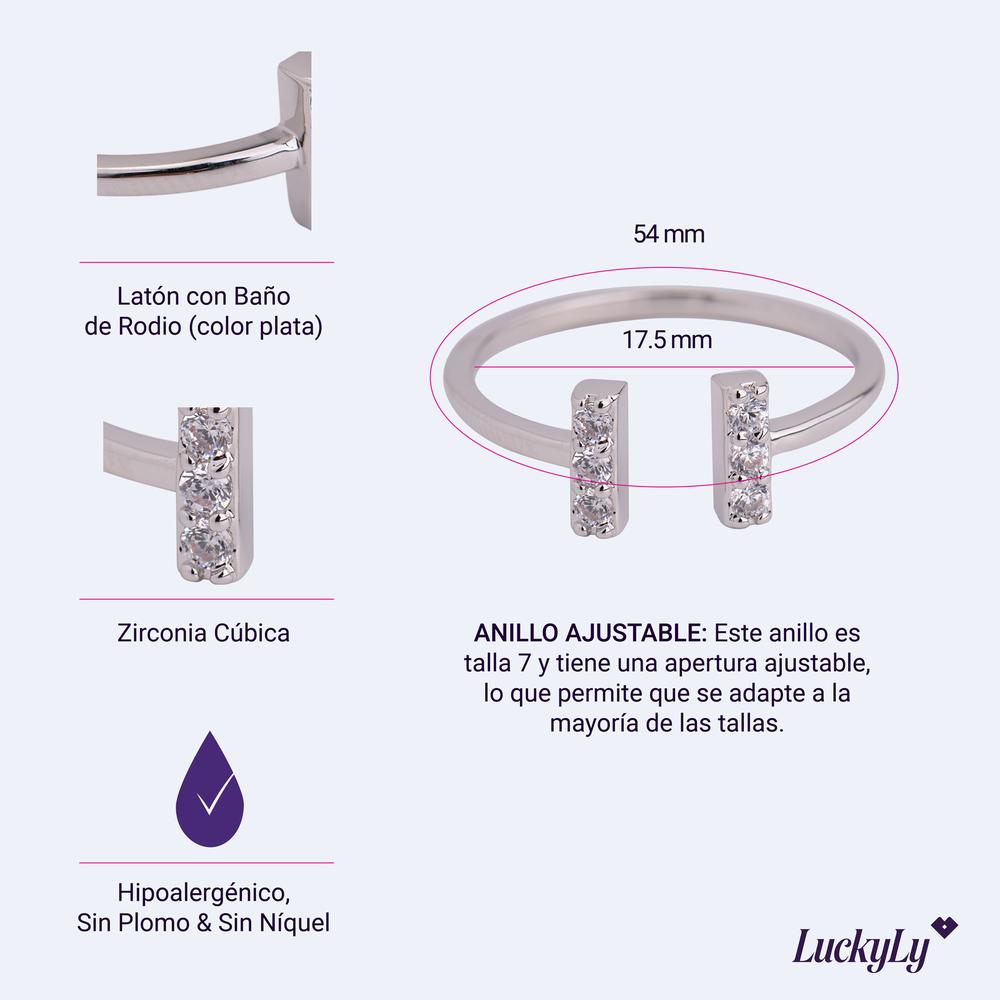 Foto 6 pulgar | Anillos Luckyly Ajustable Modelo Altea Plata