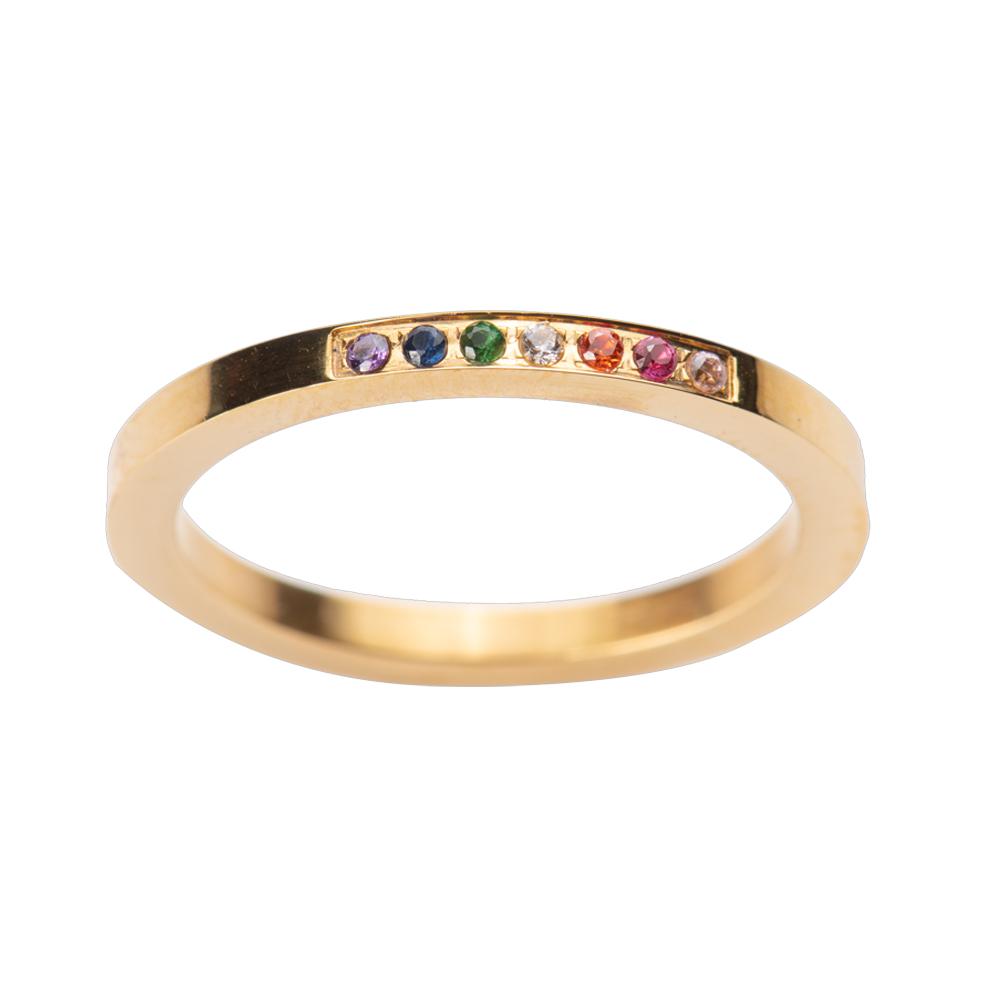 Foto 2 pulgar | Anillo para Mujer Luckyly Rainbow Dorado