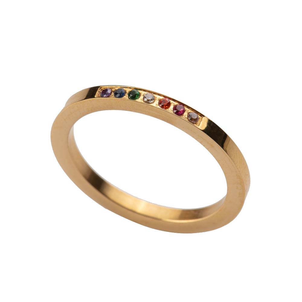 Foto 3 | Anillo para Mujer Luckyly Rainbow Dorado