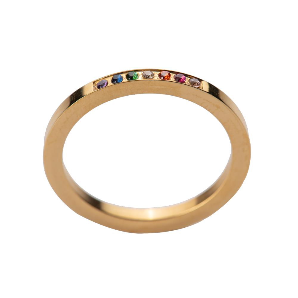 Foto 2 | Anillo para Mujer Luckyly Rainbow Dorado