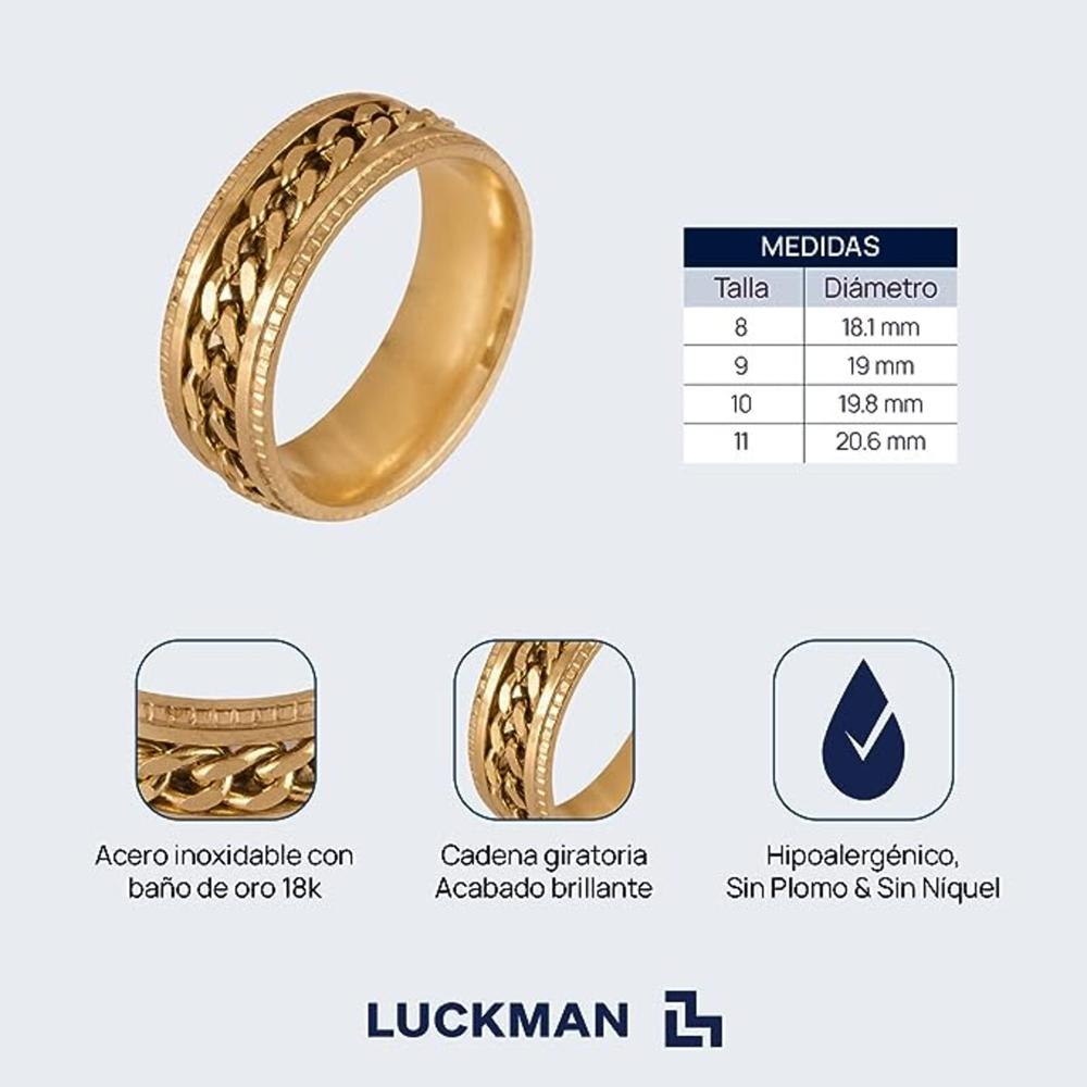 Foto 6 pulgar | Anillo Luckman Ander Dorado para Hombre