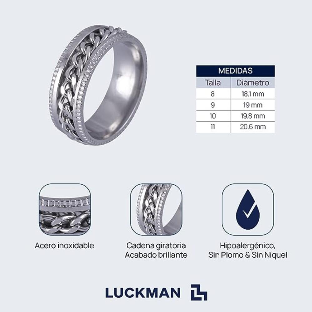 Foto 5 | Anillo para Hombre Luckman Giratorio