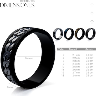 Foto 4 | Anillo Set 5 Piezas De Titanio Acero Inoxidable Talla 6