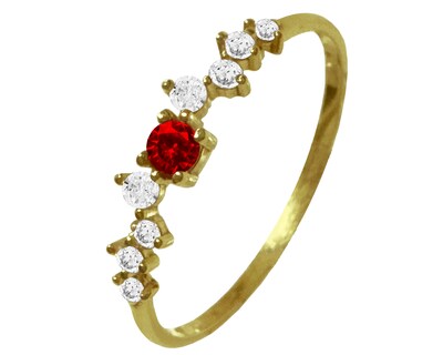 Foto 2 | Anillo Solitario Zigzag Piedra Roja #7 Oro 10k Horoz Ci190