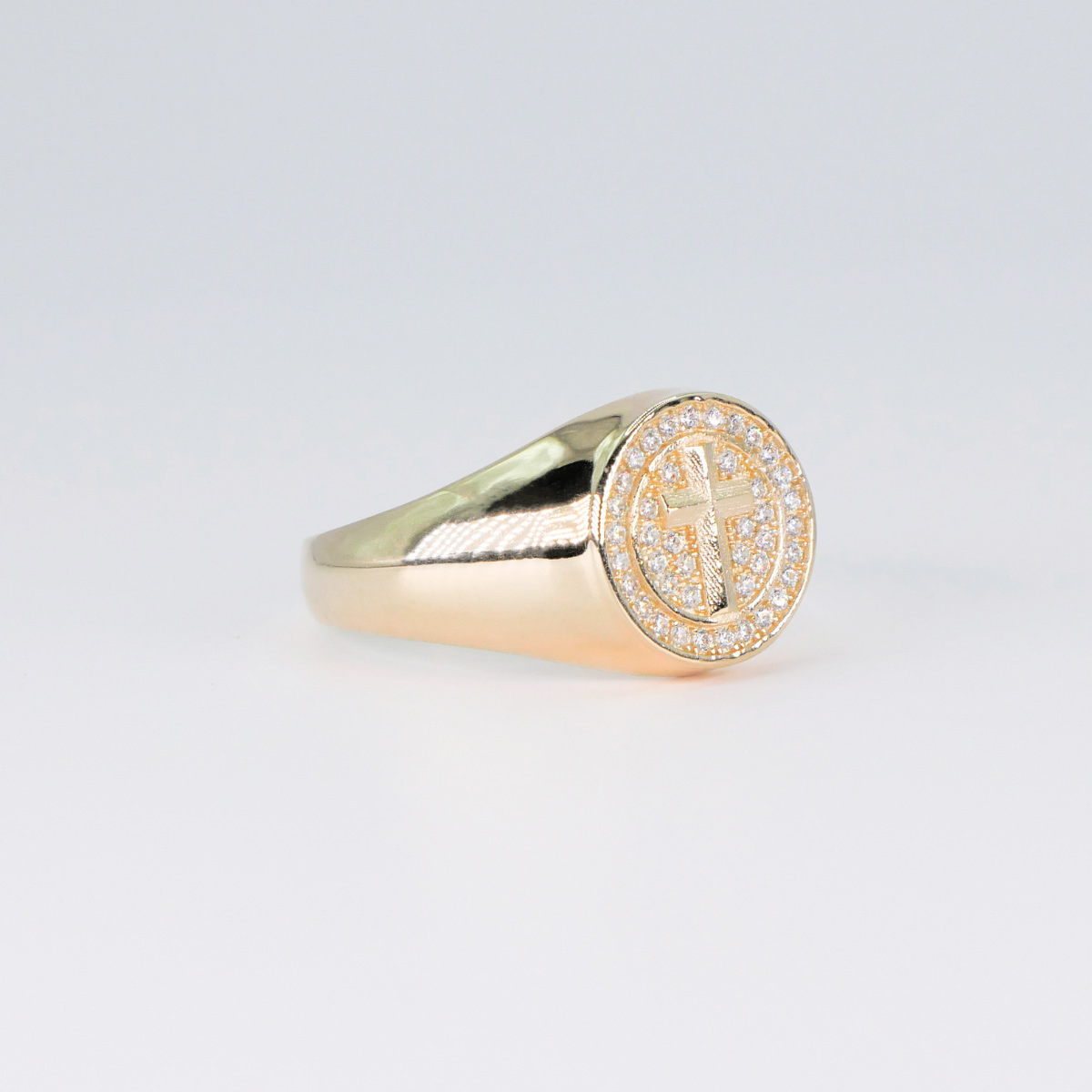 Foto 4 | Anillo Crixus Joyería Cruz de Oro 10k Piedra Zirconia para Hombre