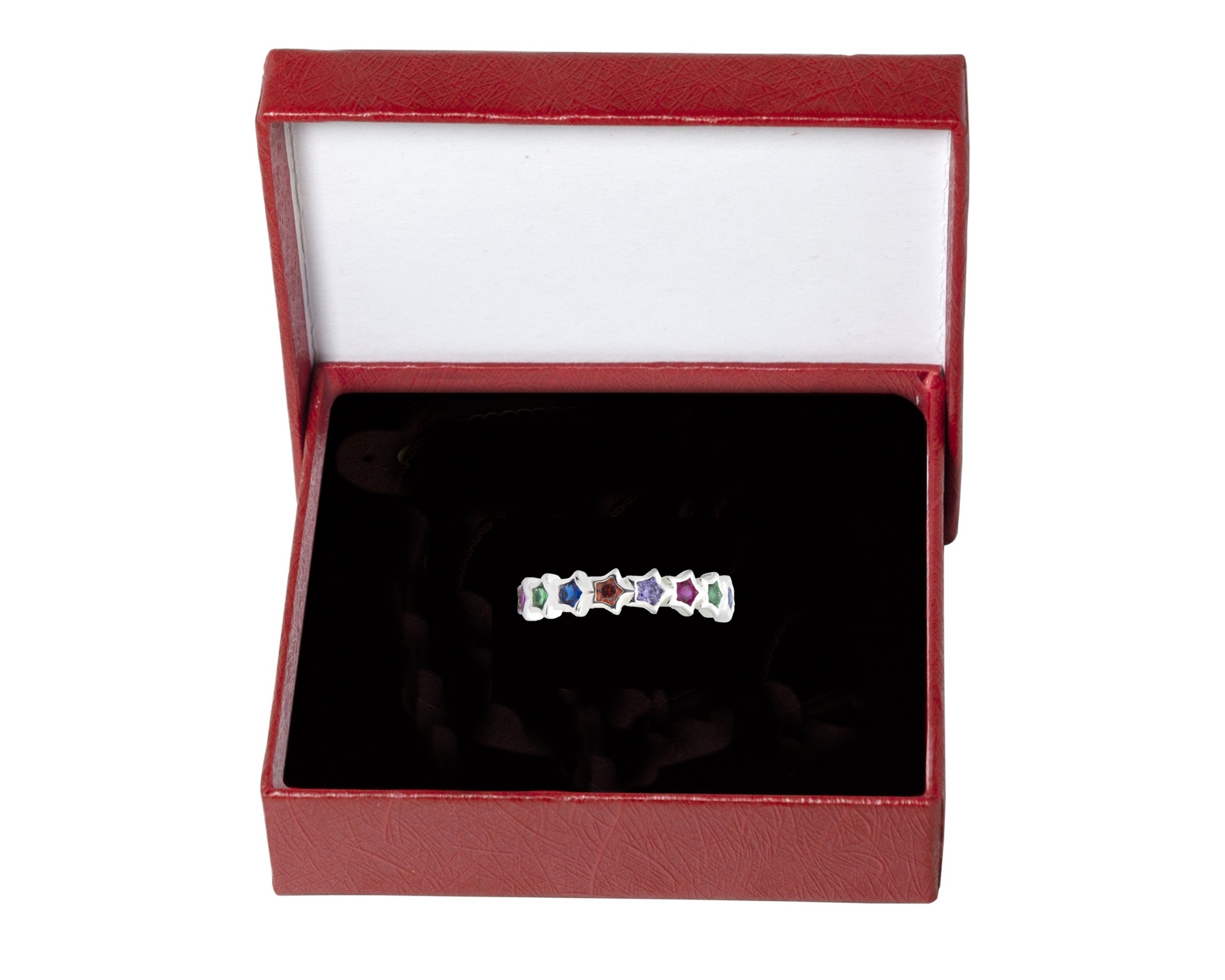 Foto 6 pulgar | Anillo Estrellas Circonias Multicolores #7 Ajustable Plata 0.925 Horoz CP903